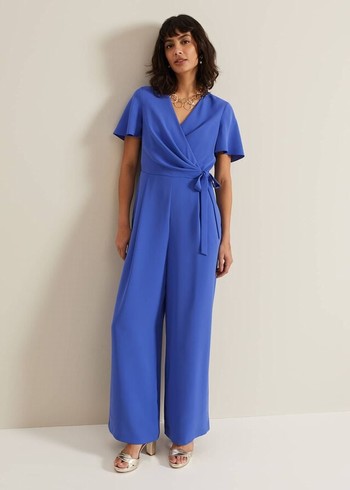 Phase Eight Julissa Blue Wide Leg Dress Blue Australia | CS1675420